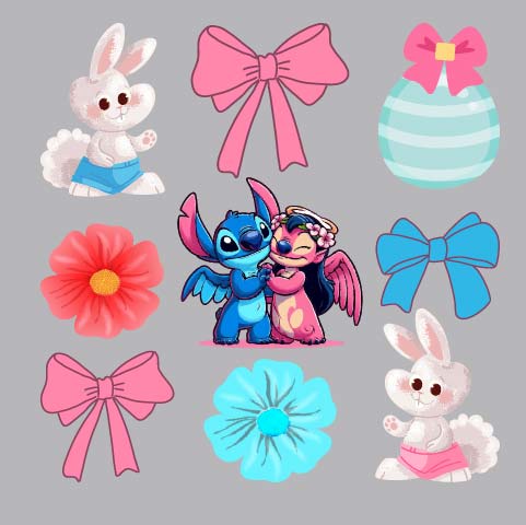 Pink Blue Bows - FUN - 778