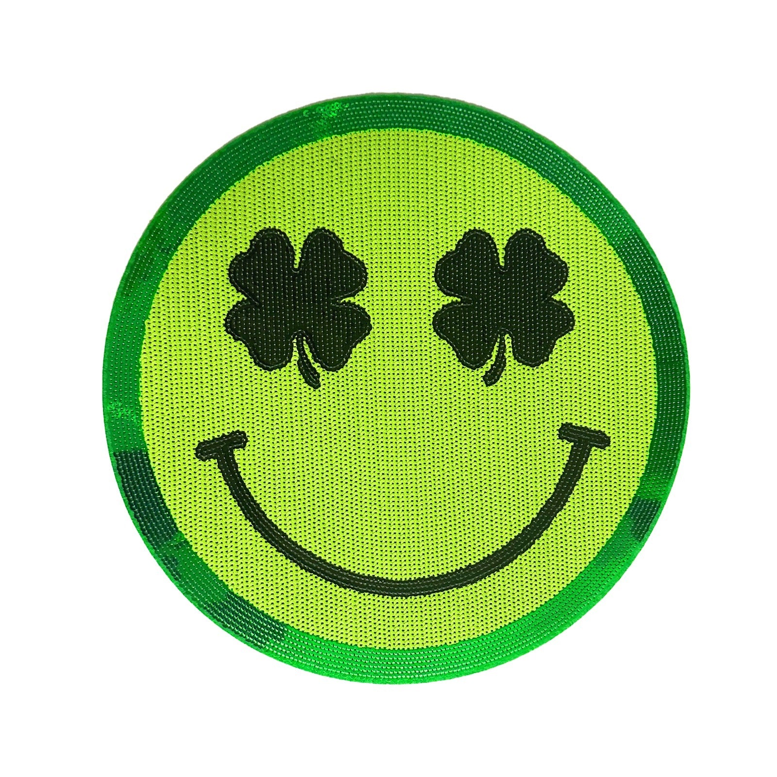 Green Clover Smiley | Shinny Sequin - PAT - 116