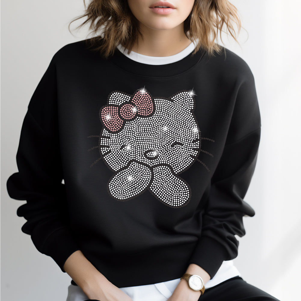 Cat Face W | Rhinestones - RHN - 164