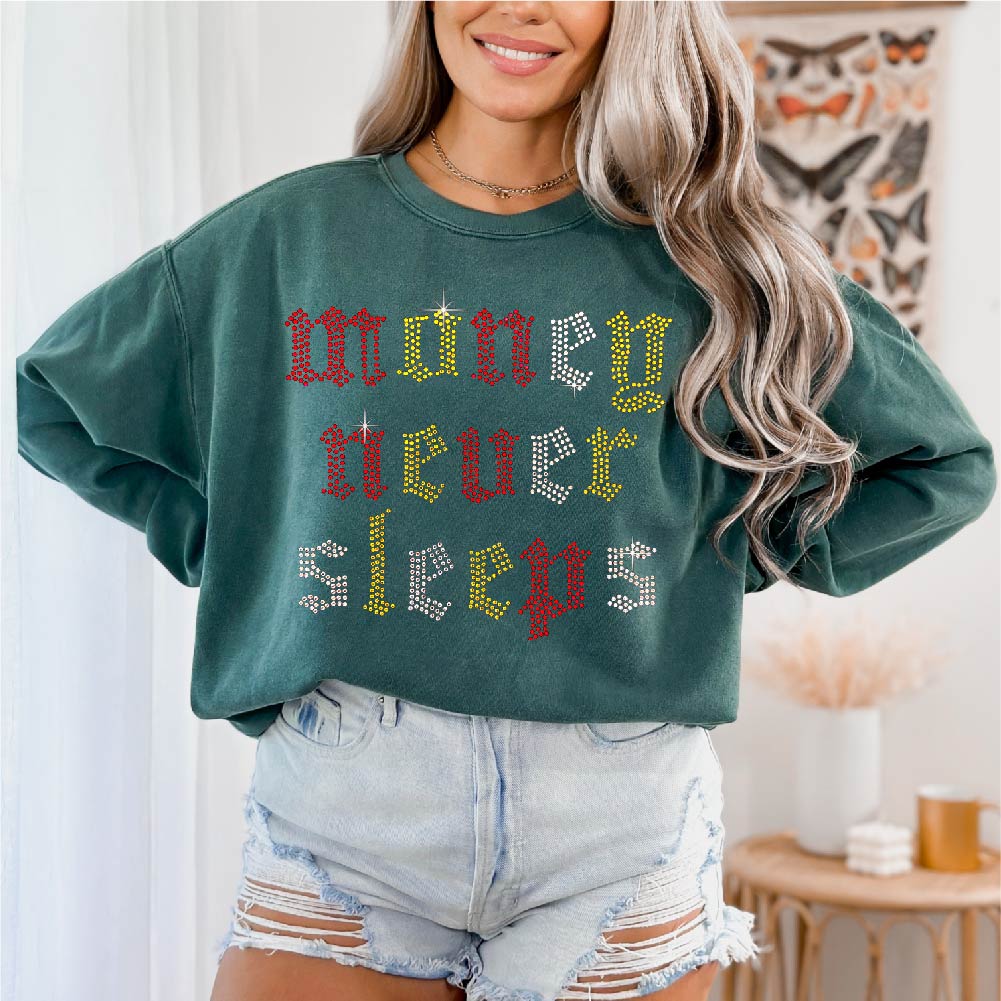 Money Never Sleeps | Rhinestones - RHN - 013