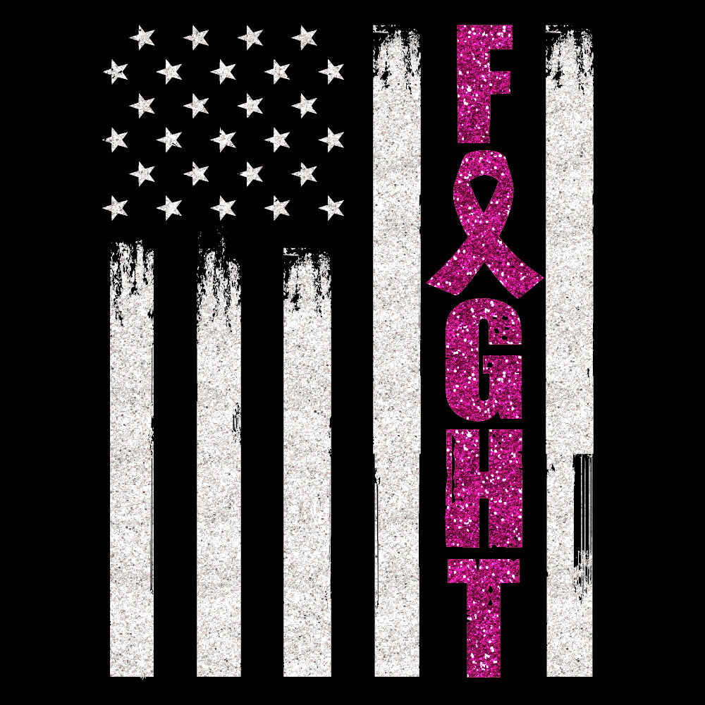 FIGHT Breast Cancer Flag GLITTER - GLI - 060