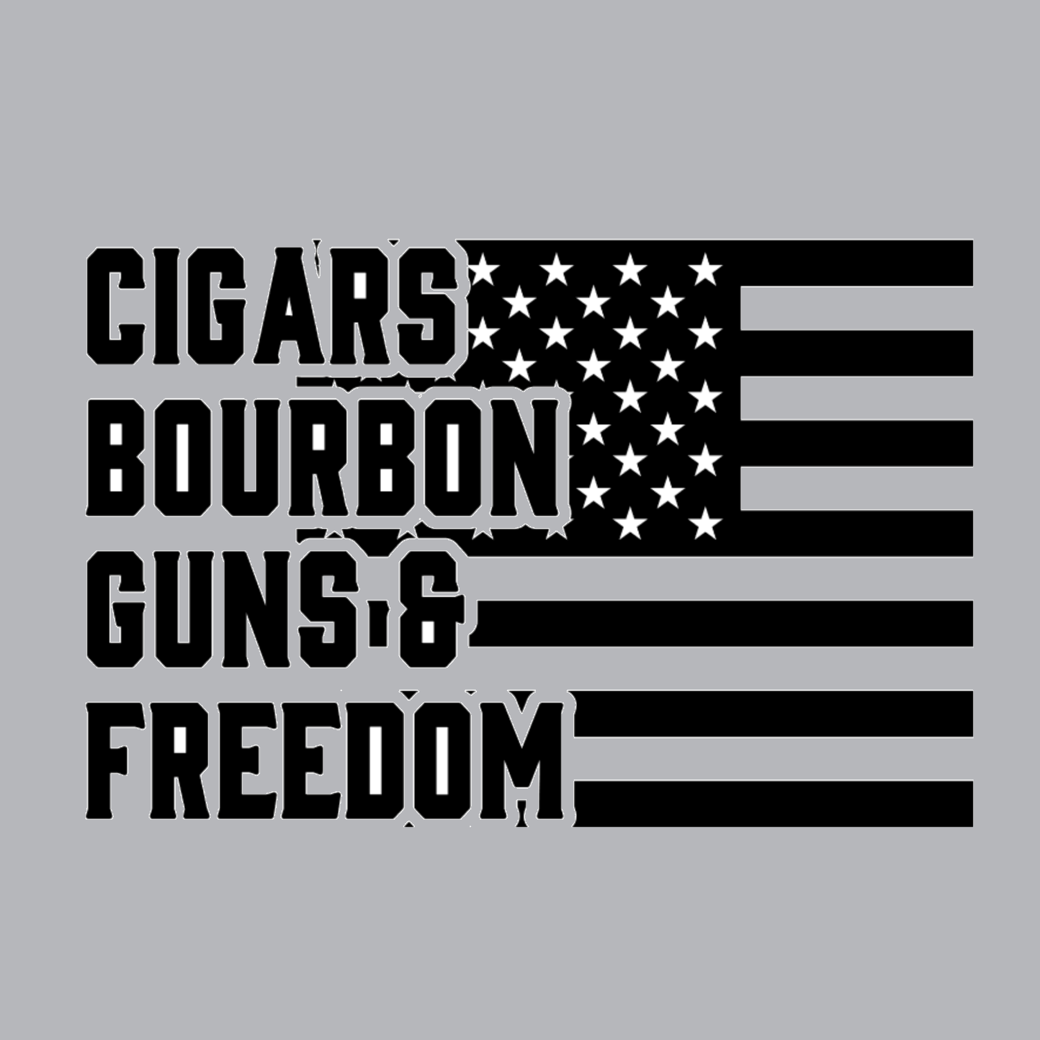 Cigars Bourbon Guns Freedom - USA - 382