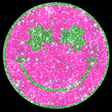 Load image into Gallery viewer, Pink Clover Smiley Face | Glitter - GLI - 173
