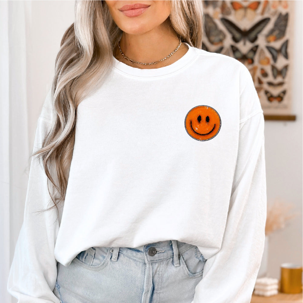 Orange Smiley | Shinny Sequin - PAT - 224