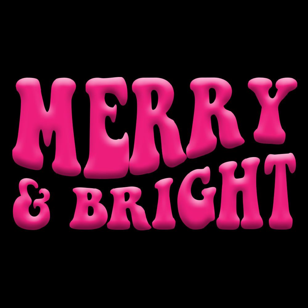 Merry & bright, Pink ( PUFF PRINT ) - PUF - 018