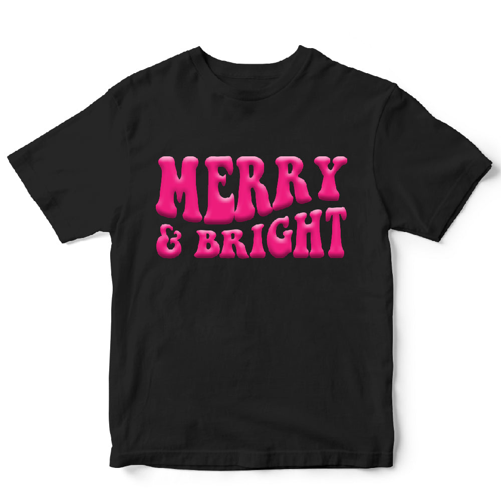 Merry & bright, Pink ( PUFF PRINT ) - PUF - 018