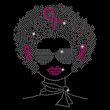 Load image into Gallery viewer, Afro Breast Cancer | Rhinestones - RHN - 138
