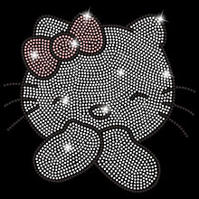 Load image into Gallery viewer, Cat Face W | Rhinestones - RHN - 164
