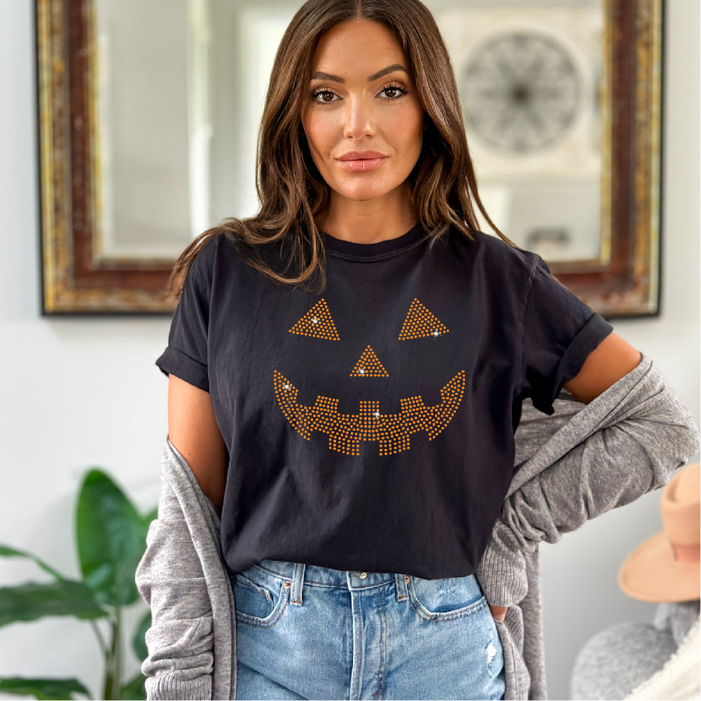 Pumpkin Face | Rhinestones - RHN - 123