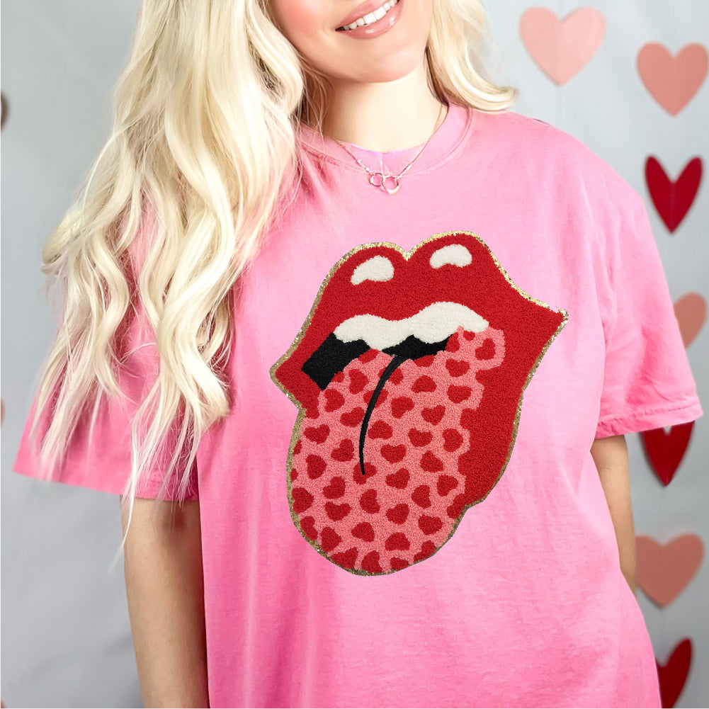 Tongue Full Hearts | Chenille Patch - PAT - 060