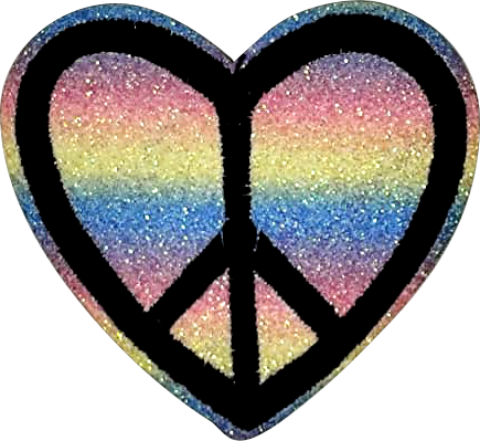 Heart Peace Sign | Glitter Patch - PAT - 141