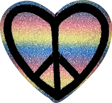 Load image into Gallery viewer, Heart Peace Sign | Glitter Patch - PAT - 141
