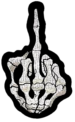 Skeleton Middle Finger | Embroidery Patch - PAT - 156