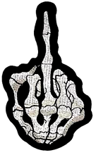 Load image into Gallery viewer, Skeleton Middle Finger | Embroidery Patch - PAT - 156
