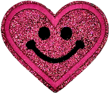 Load image into Gallery viewer, Red Heart Smiley | Glitter Patch - PAT - 158
