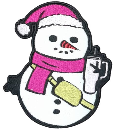 Snowman With Pink Hat - PAT - 381