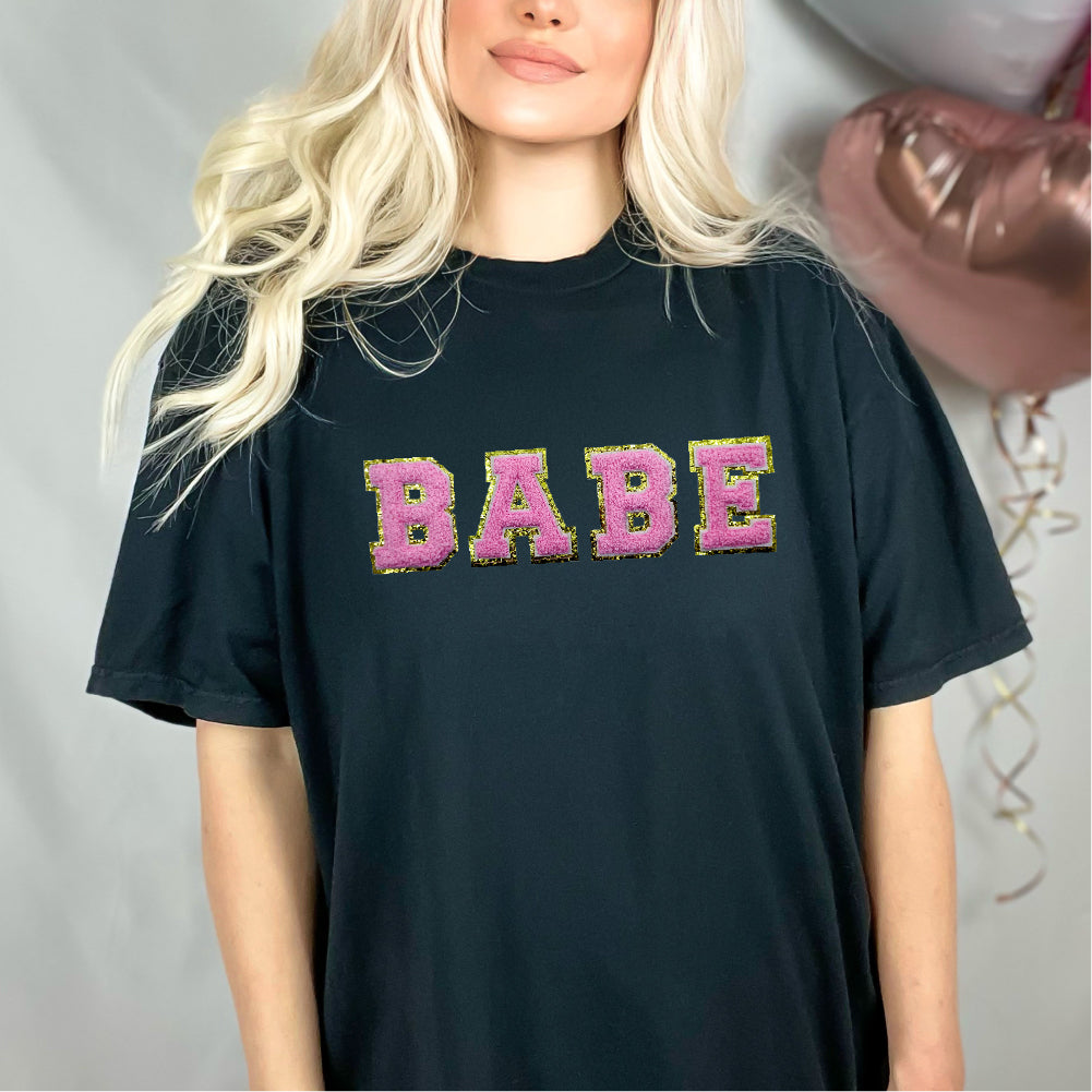 BABE - ﻿Chenille Letters with glitter - PAT - 002