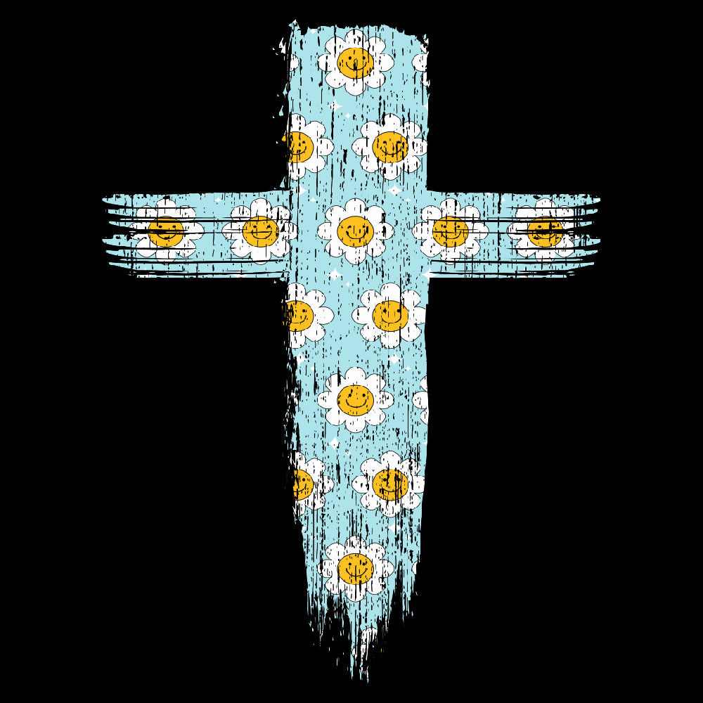 Blue Flower Cross - CHR - 328