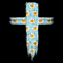 Load image into Gallery viewer, Blue Flower Cross - CHR - 328

