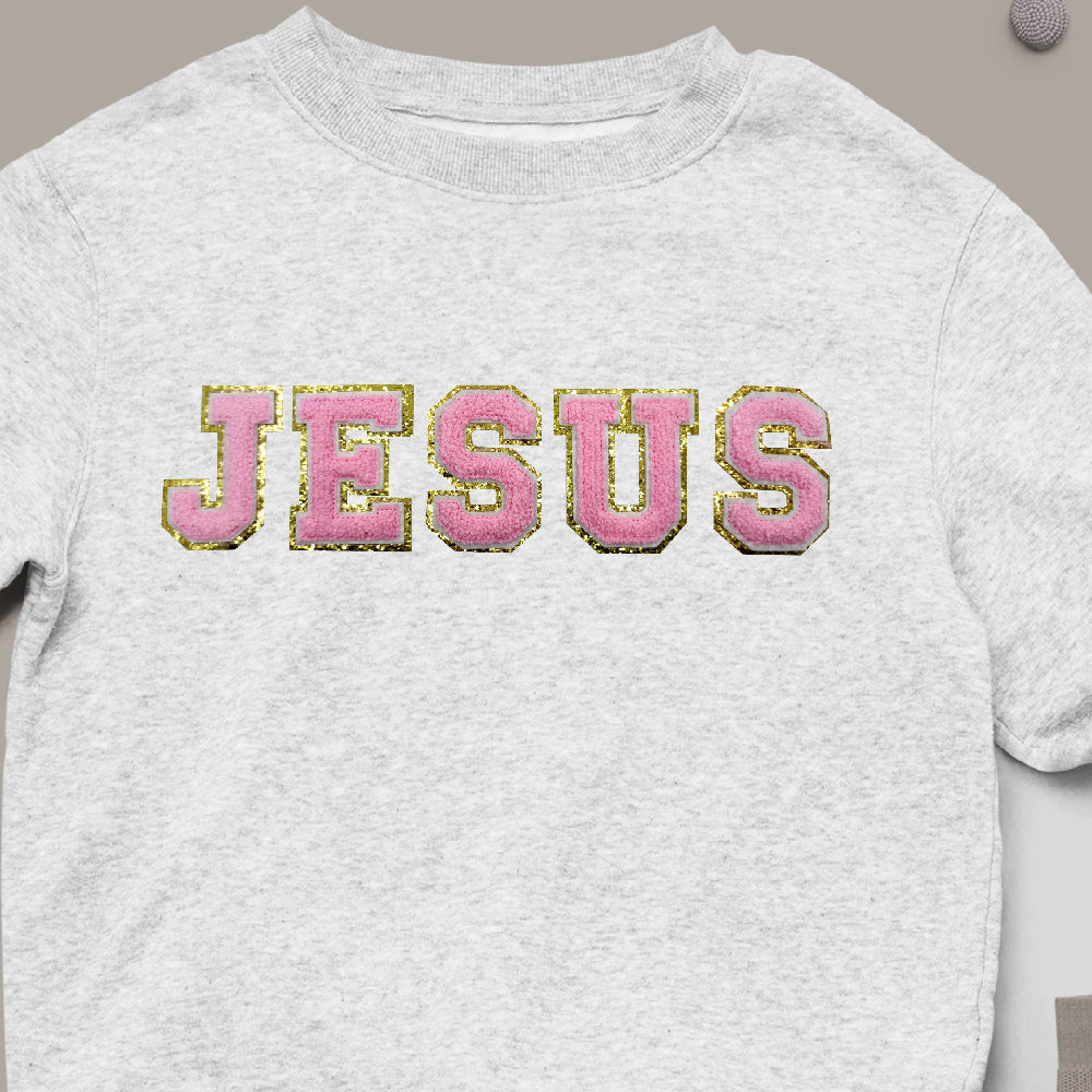 JESUS - ﻿Chenille Letters with glitter - PAT - 007
