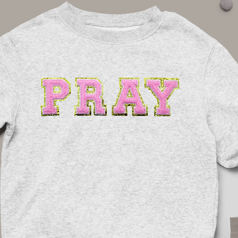 PRAY - ﻿Chenille Letters with glitter - PAT - 003