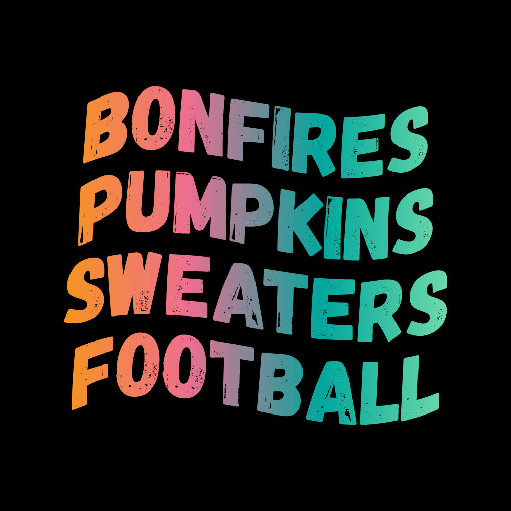 Bonfires Pumpkins Sweaters Football - STN - 087