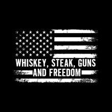Load image into Gallery viewer, WHISKEY, STEAK, GUNS AND FREEDOM USA FLAG - USA - 185
