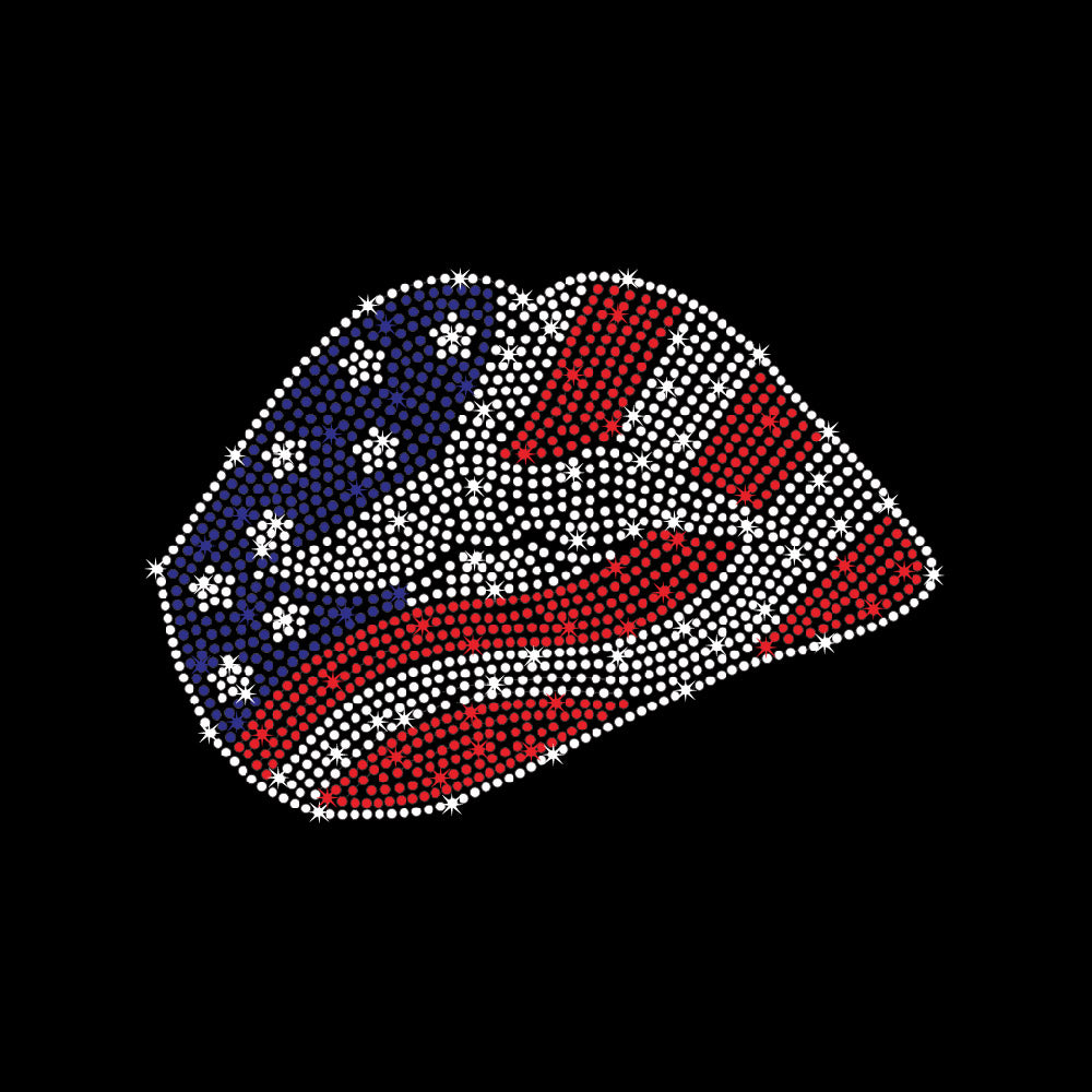 USA Flag Lips | Rhinestones - RHN - 051