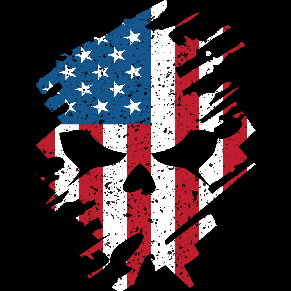 SKULL USA FLAG - (COLD PEEL) - USA - 200