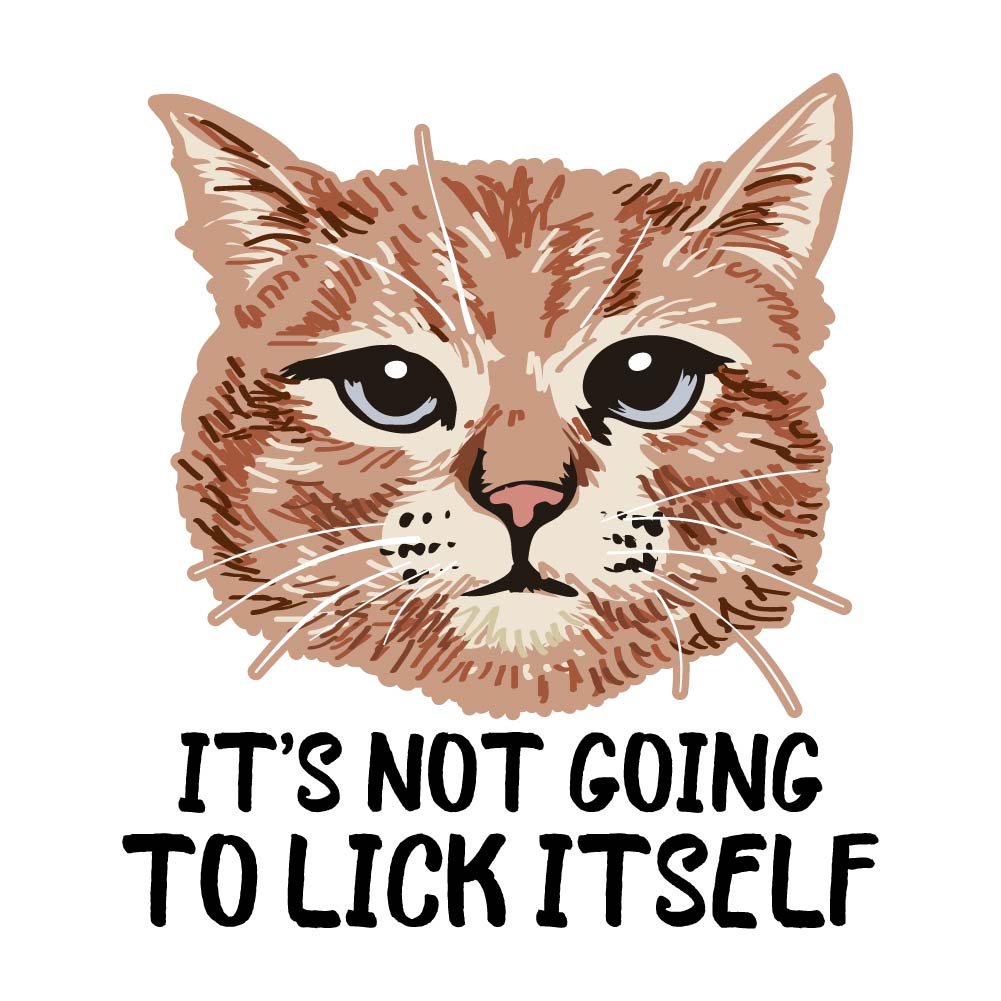 IT'S NOT GOING TO LICK ITSELF - CAT - 030