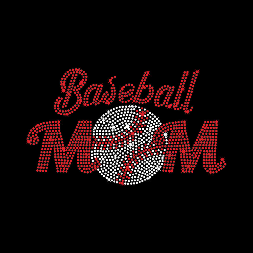 Baseball Mom Red | Rhinestones - RHN - 030