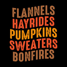 Load image into Gallery viewer, FLANNELS HAYRIDES PUMPKINS SWEATER BONFIRE FALL - STN - 088
