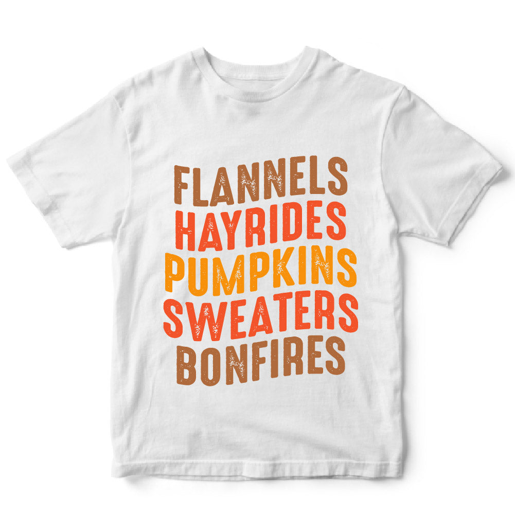 FLANNELS HAYRIDES PUMPKINS SWEATER BONFIRE FALL - STN - 088